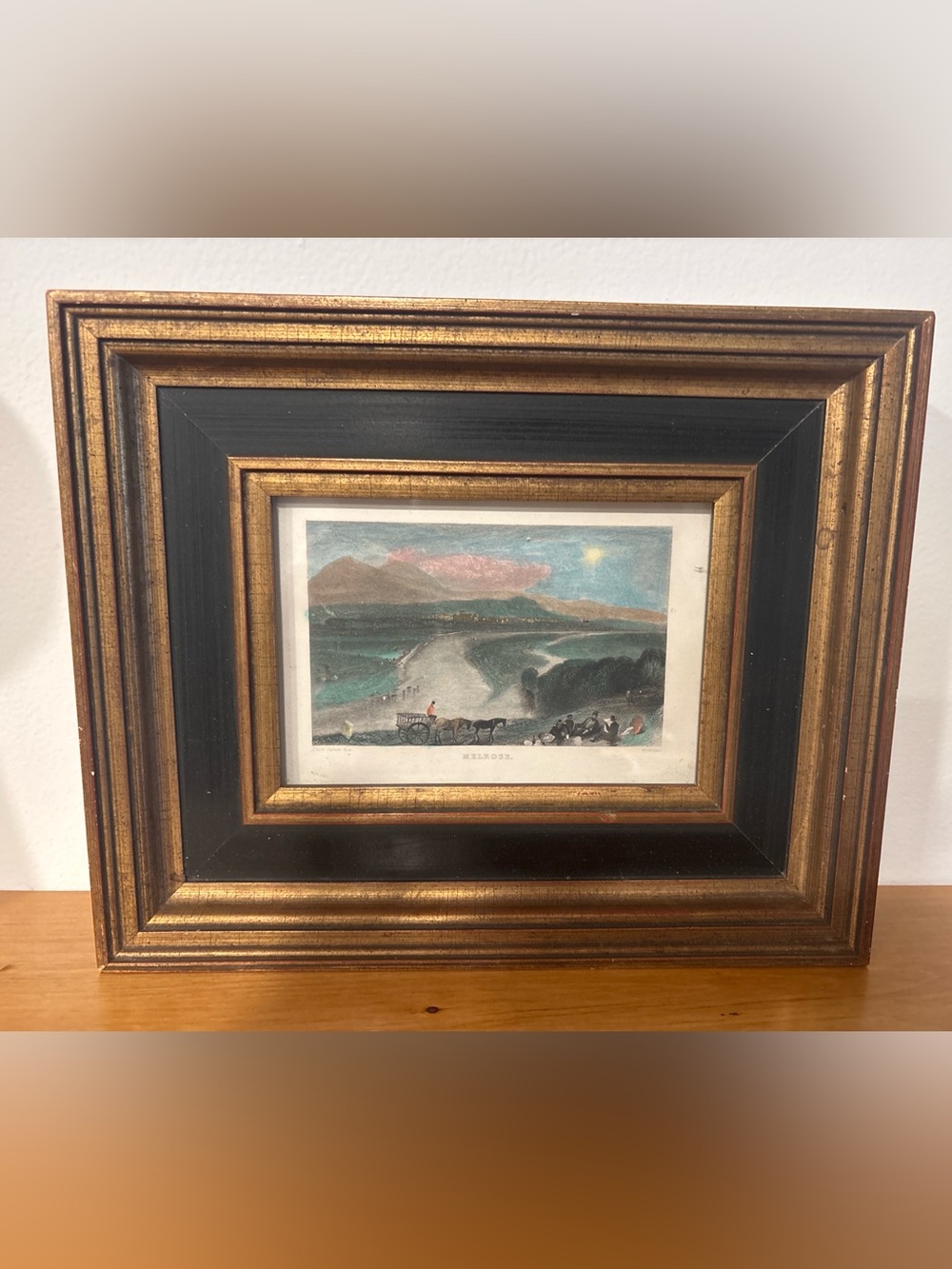 Antique J.M.W. Turner “Melrose” Engraving William Miller Framed